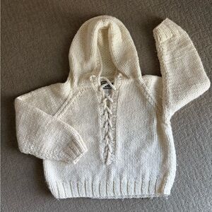Gogo full knit wool sweater with hood